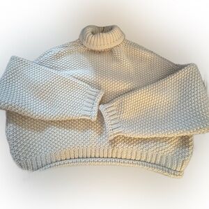 •. Chapter NewYork | London Big Chunky Knit Semi- Cropped Sweater In Wheat •